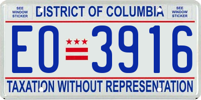 DC license plate EO3916