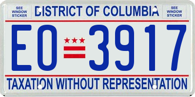 DC license plate EO3917