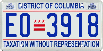 DC license plate EO3918