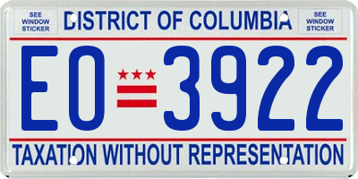 DC license plate EO3922