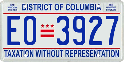 DC license plate EO3927