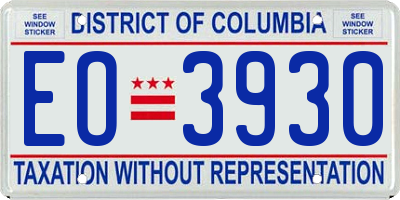 DC license plate EO3930