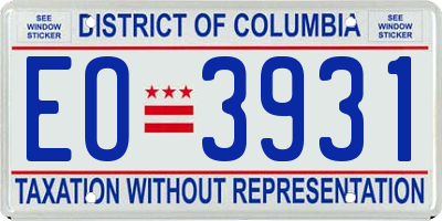 DC license plate EO3931