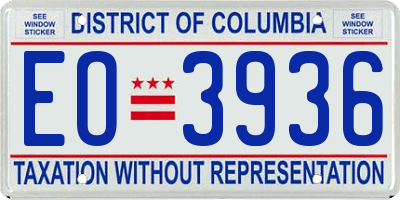 DC license plate EO3936