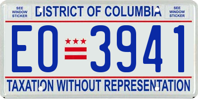 DC license plate EO3941