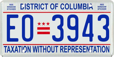 DC license plate EO3943