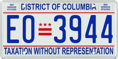 DC license plate EO3944