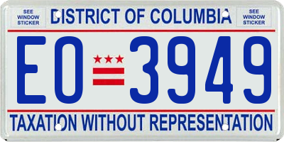 DC license plate EO3949