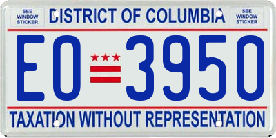 DC license plate EO3950