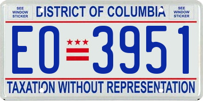 DC license plate EO3951