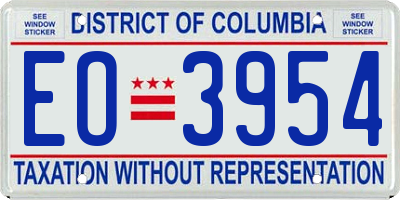 DC license plate EO3954