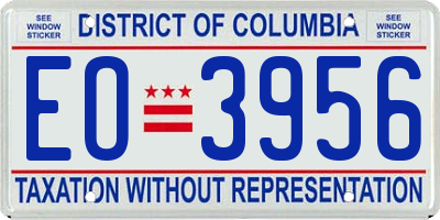DC license plate EO3956