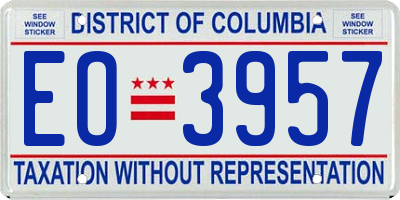 DC license plate EO3957