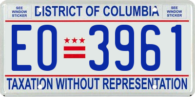 DC license plate EO3961