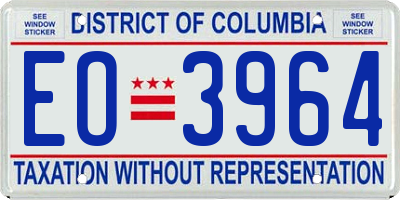 DC license plate EO3964