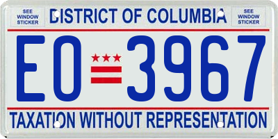 DC license plate EO3967