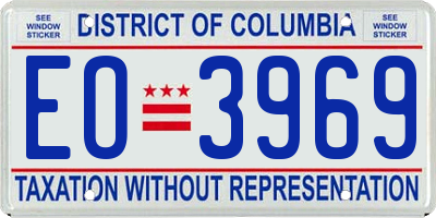 DC license plate EO3969