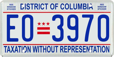 DC license plate EO3970