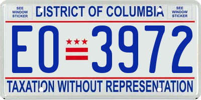 DC license plate EO3972