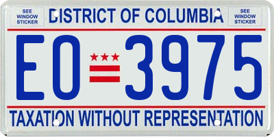 DC license plate EO3975