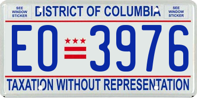 DC license plate EO3976