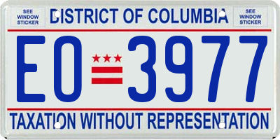 DC license plate EO3977