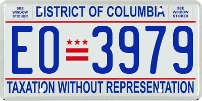 DC license plate EO3979