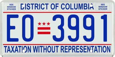 DC license plate EO3991