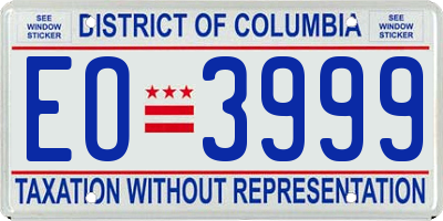 DC license plate EO3999