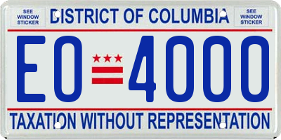 DC license plate EO4000