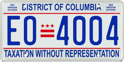 DC license plate EO4004