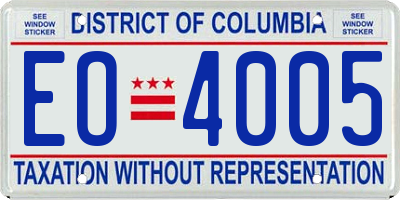 DC license plate EO4005