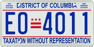 DC license plate EO4011