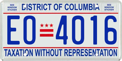 DC license plate EO4016