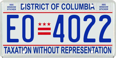 DC license plate EO4022