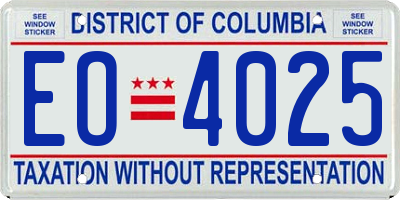 DC license plate EO4025