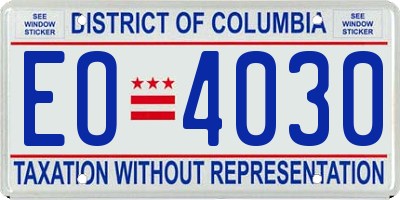 DC license plate EO4030