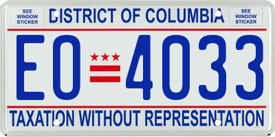 DC license plate EO4033