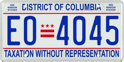 DC license plate EO4045