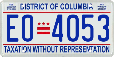 DC license plate EO4053