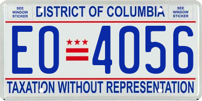 DC license plate EO4056