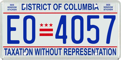 DC license plate EO4057