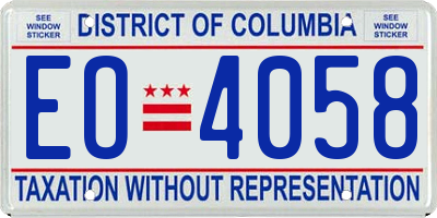 DC license plate EO4058