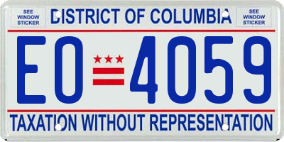 DC license plate EO4059