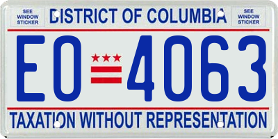 DC license plate EO4063