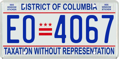 DC license plate EO4067