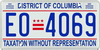 DC license plate EO4069