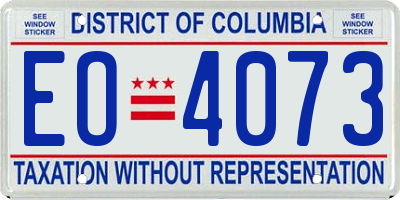 DC license plate EO4073