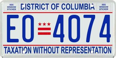 DC license plate EO4074