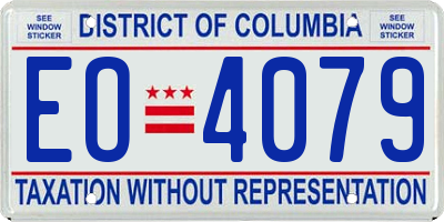 DC license plate EO4079